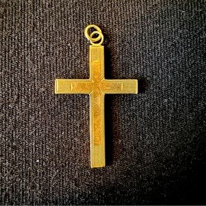 10K Solid Gold Cross Pendant